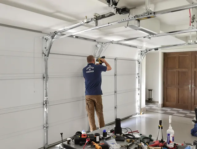Clearwater Garage Door Repair certified technician performing precision garage door repair in Clearwater