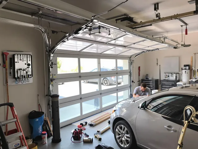 Garage door noise reduction service by Clearwater Garage Door Repair in Clearwater