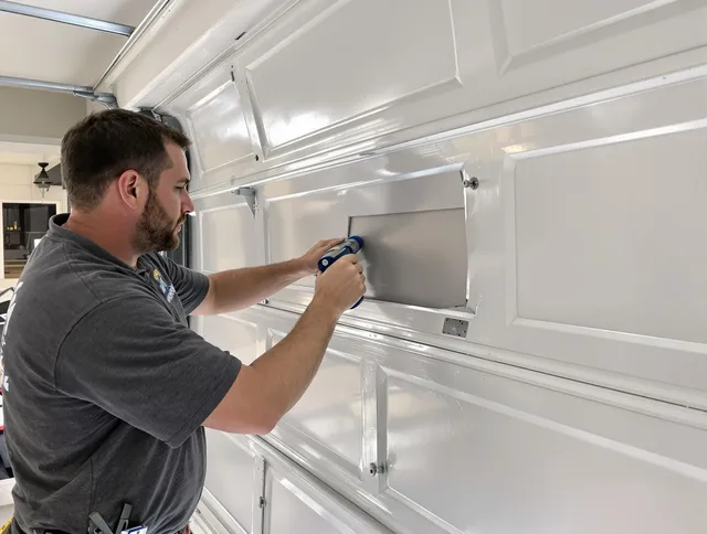 Garage door panel repair by Clearwater Garage Door Repair in Clearwater